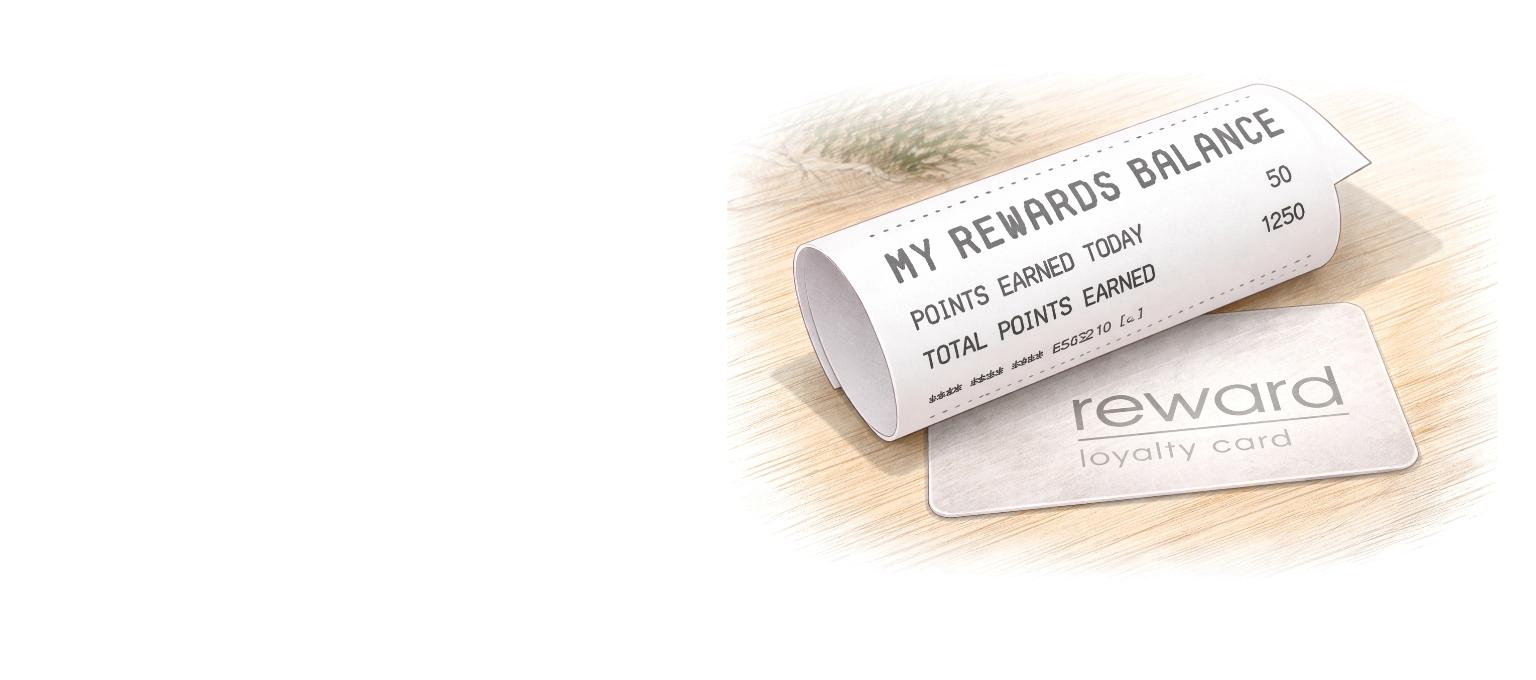 A loyalty card and receipt showing balances.