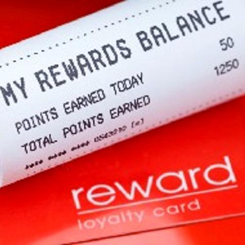 Loyalty points balance on a receipt.